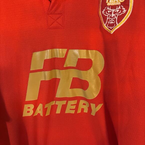 FB Battery Red Soccer Jersey Polo Shirt Large - Picture 3 of 8